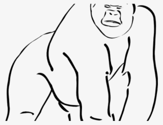 Gorilla Clipart Footprint - Gorilla Cartoon Black And White #4777049
