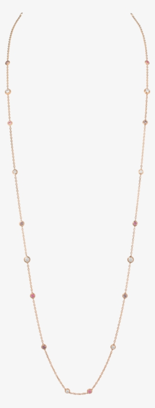 Diamants Légers Long Necklacepink Gold, Spinels, Diamonds - Necklace #4777841