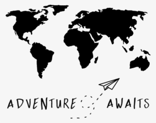 Vintage Black Wallpaper By Cascadia - World Map One Colour #4777883