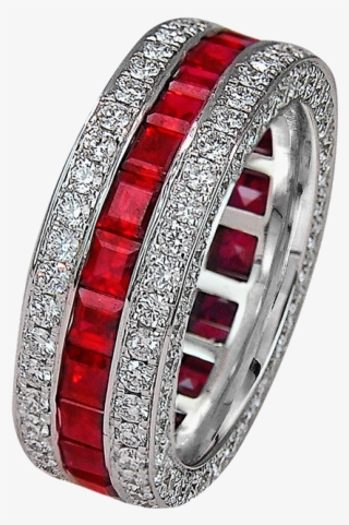Ruby & Diamond Wedding Band - Ruby And Diamond Wedding Band #4784666