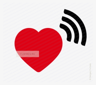 Vector Icon Of Wireless Signal Going From Heart - Icon #4786966
