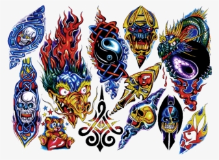 Colour Flash Tattoo Design Img40 - Tattoo Full Color Png #4792563