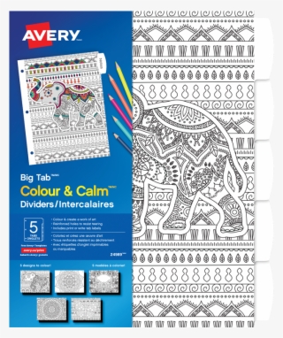 Avery® Colour & Calm Tab Dividers 5 Tabs - Avery Big Tab Reversible Dividers #4793168