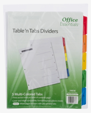 Office Essentials 5 Multi-colored Table 'n Tabs Dividers, - Avery 11679 ...