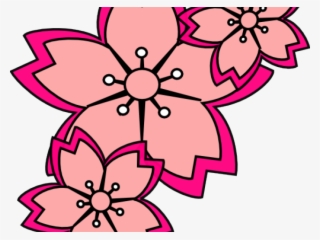 Sakura Blossom Clipart Peach Blossom - Black Flowers Drawing #4798624