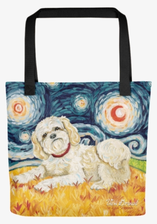 Shih Tzu Starry Night Tote - Van Growl - Westie On A Starry Night #4799173