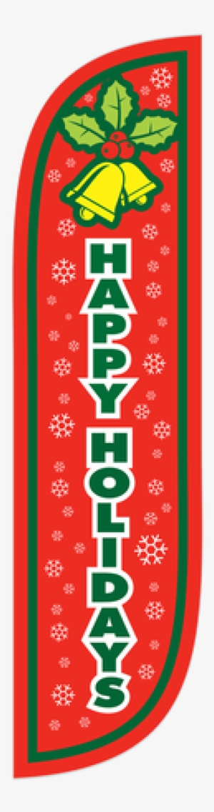 5ft Happy Holidays Feather Flag Red A - Flag #480064