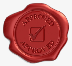 Red Wax Seal Embossed With Words "approved" And A Check #480564 Red Wax Seal Embossed With Words "approved" And A Check #480564
