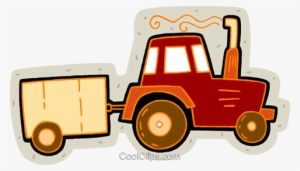 Tractor With Trailer Royalty Free Vector Clip Art Illustration - Tractor Pulling A Trailer #480849