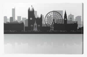 Manchester City Skyline Silhouette Canvas Print • Pixers® - Manchester Silhouette #481100