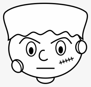 Frankenstein Cartoon Face - Black And White Frankenstein Clip Art #481727