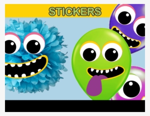 Monster Balloon Sticker And Deco - Monster Face Balloon Stickers #481776