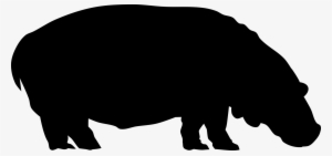 Hippopotamus Silhouette Baby Hippo Computer Icons Line - Silueta De Un Hipopotamo #481996