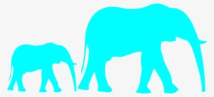 Mom And Baby Elephant Blue Clip Art - Elephant Clip Art #482151