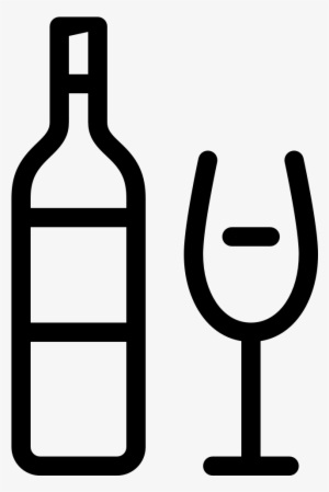 Drink Wine White Bottle Glass - Bottle Line Icon Png #482345