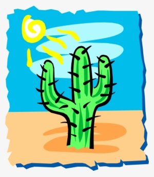 Vector Illustration Of Desert Vegetation Succulent - Temperature #483398