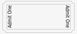 Ticket Vector Black And White - Admit One Blank Ticket #485471