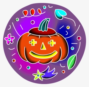 Vector Illustration Of Halloween Trick Or Treat Jack - Circle #485663