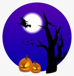 Flying Witch And Pumpkins - Halloween Clipart #486142