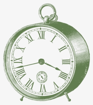 Download Green Vintage Clock Png Clip Art - Clock #486483
