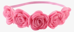 Rose Pink Headband Mini - Pink Flower Headband Png #486892
