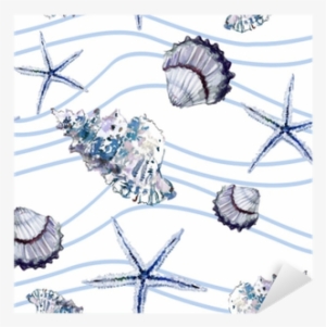 Seamless Marine Pattern With Shells, Starfish And Blue - Sfondo Marino Bianco #486922 Seamless Marine Pattern With Shells, Starfish And Blue - Sfondo Marino Bianco #486922