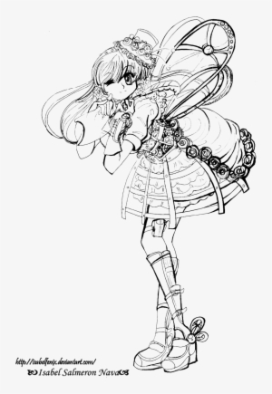 Give Me Color Steampunk Girl By Isabelfenix-d5oyatx - Line Art #486994