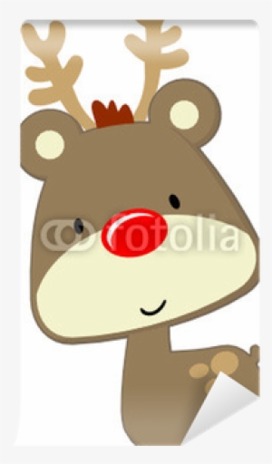 Baby Deer With Red Nose Rudolph Wall Mural - Deer #487821