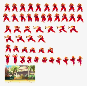 Ken Sprite Sheet Png 1024 X 1024 Anmte Pinterest Pose - Street Fighter 3 Ken Sprites #488622