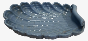Abingdon Pottery Periwinkle Ocean Blue Shell Dish Large - Common Periwinkle #489751