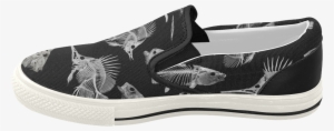 Skeleton Fish Women's Slip-on Canvas Shoes #489981