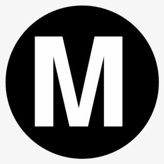 White Letter M Centered Inside Black Circle Clip Art - Letter M In Circle #4800980
