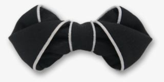 Border In Silver Edge Line Black Bow Tie - Bow Tie #4802135