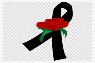 Death Ribbon With Rose Clipart Black Ribbon Awareness - Death Ribbon #4803307