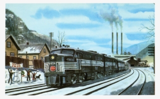 Nyc New York Central Rr Train Post Card From A Painting - Train #4803917