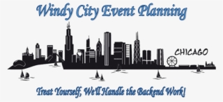 This Transparent Black And White Image Is Out Logo - Wandtattoo Chicago Skyline - 120x34cm - Wall-art.de #4808076