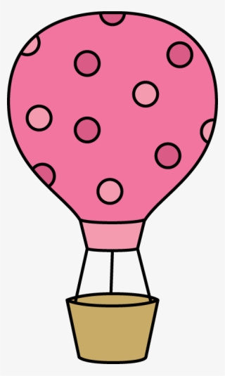 Pink Polka Dot Hot Air Balloon - Blue Hot Air Balloon Clip Art #4808224