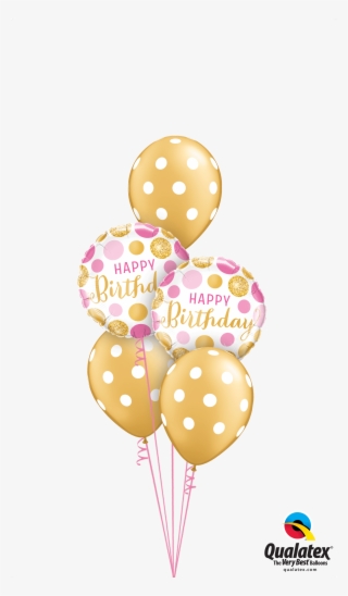 Get Gold & Pink Polka Dots Helium Balloons Delivered #4808806