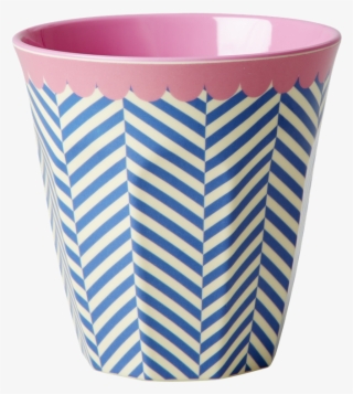 Rice Dk Blue Sailor Stripe Melamine Cup - Melamine Beaker #4810386