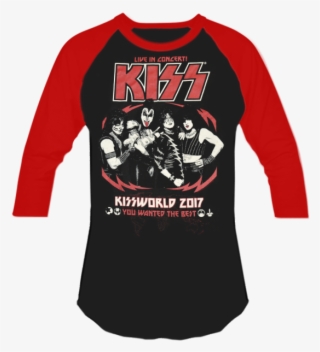 Kissworld You Wanted The Best Raglan - Kiss Band Germany Logo #4819339