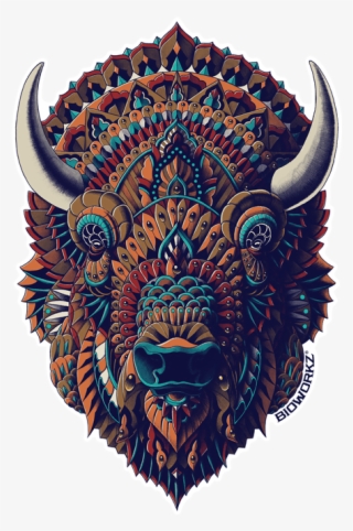 Bison Sticker - Bison Tribal Tattoo #4821390