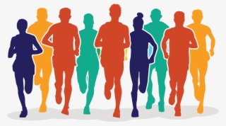 Research Shows That You're More Apt To Eat Better And - Marathon Runners Vector #4821765