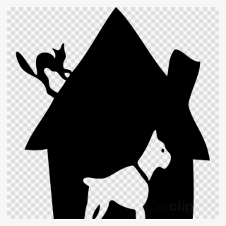 Dog House Png Silhouette Clipart Boxer Cat Puppy - Png New Background #4821864