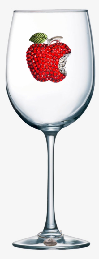 Apple Jeweled Stemmed Wine Glass - Mom Wine Glass Quotes #4823140