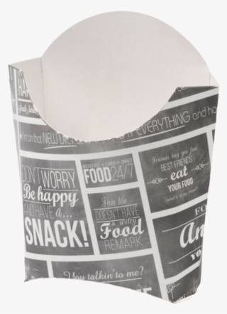 Container, Cardboard And Coating, French Fries Container, - Bak, Karton En Coating, Snackbak, 94x41x135mm, Wit/grijs #4823899
