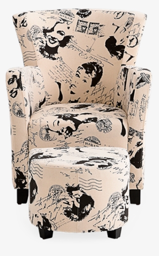 Image For Armchair And Ottoman With Prints Of Marilyn - Tuffet #4827514