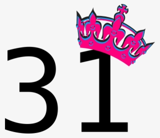 Pink Tilted Tiara And Number 31 Clip Art At Clker Com - Happy Birthday 15 Png #4831793