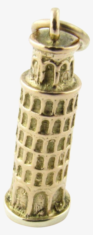 Vintage 18k Yellow Gold Leaning Tower Of Pisa Charm - Tower #4831859