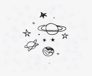 Galaxy Space Background Overlay Aesthetic Icon Tumblr - Планеты Рисунок Черно Белый #4834771