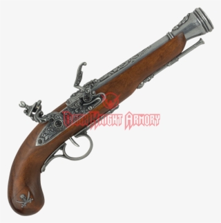 Left-handed Grey Pirate Flintlock Pistol - Brule La Gomme Pas Ton Ame #4835068
